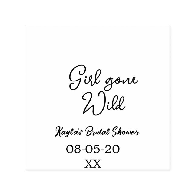 Carimbo Auto Entintado Girl gone wild bridal shower name date simple mini (Design)
