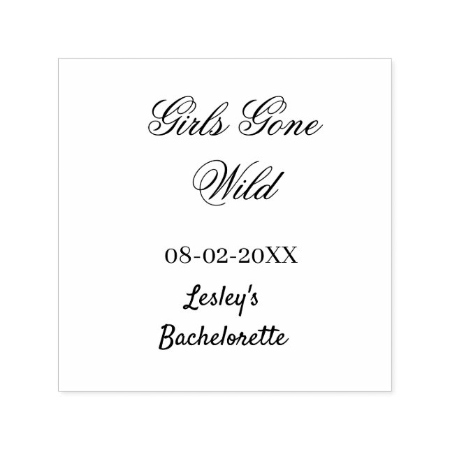 Carimbo Auto Entintado Girls Gone wild Bachelorette party name date bride (Design)