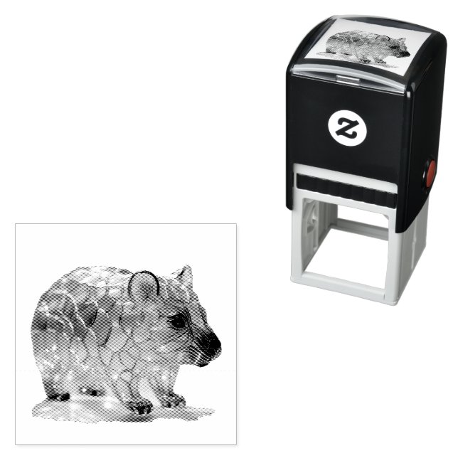 Carimbo Auto Entintado Glass Opalised Australian Wombat, (In Situ)