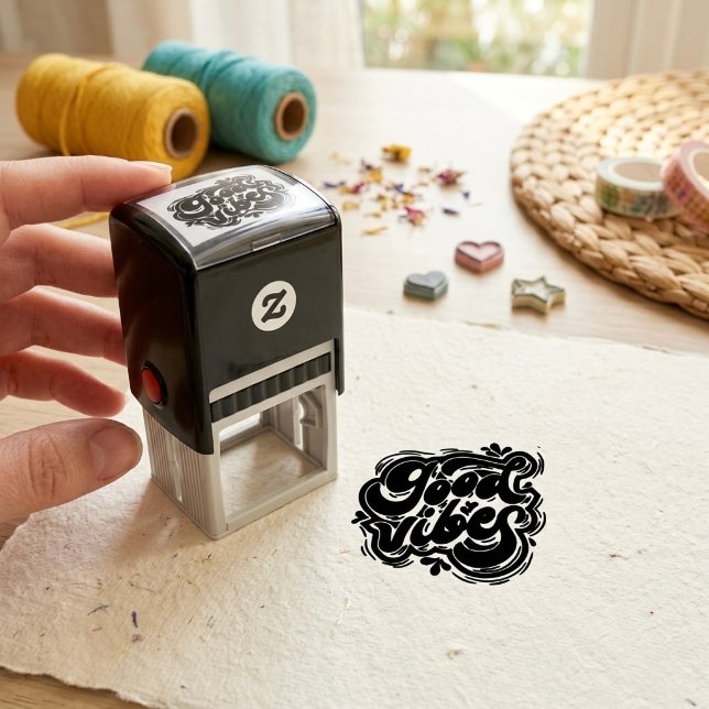 Carimbo Auto Entintado Good Vibes Self-inking Stamp (Criador carregado)