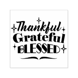 Carimbo Auto Entintado Graças, Grata, Abençoada Ação de Graças