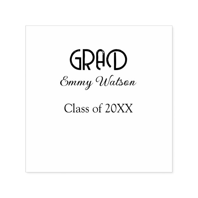Carimbo Auto Entintado Grad bold letter graduation name class of 20XX sim (Design)