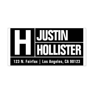 Carimbo Auto Entintado Grande endereço do remetente corajoso moderno da