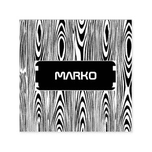 Carimbo Auto Entintado Grãos De Madeira Pretos E Brancos