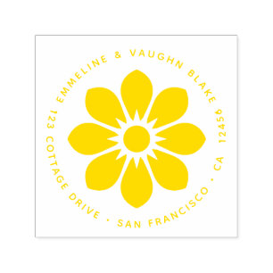 Carimbo Auto Entintado Graphy Daisy Sunflower Flower Primavera Verão