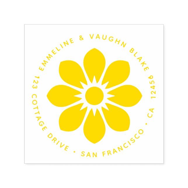 Carimbo Auto Entintado Graphy Daisy Sunflower Flower Primavera Verão (Design)