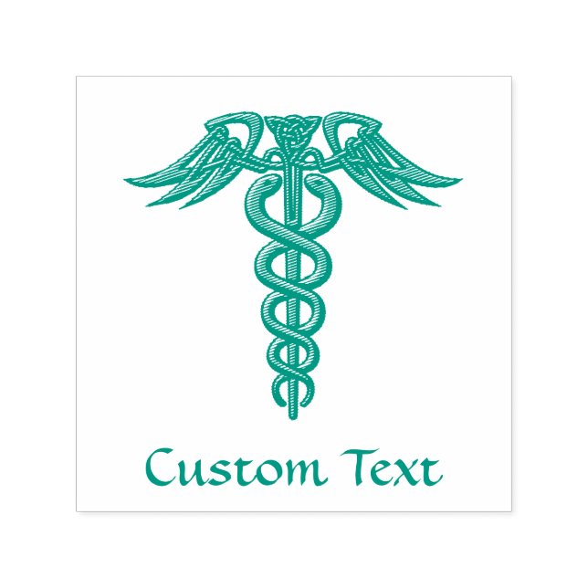 Carimbo Auto Entintado Green Celtic Knot Caduceus (Design)