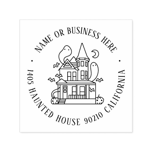 Carimbo Auto Entintado Halloween Huneen Casa Personalizada Endereço de Re (Design)