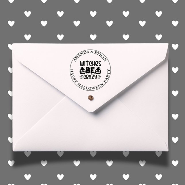 Carimbo Auto Entintado HALLOWEEN WITCHES SEJAM Tema LOUCO (Add a playful touch to your Halloween crafts with our “WITCHES BE CRAZY” self-inking stamp.)