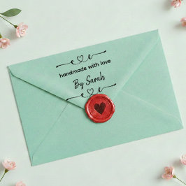 Carimbo Auto Entintado Handmade With Love Custom Name Label Stamp