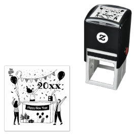 Carimbo Auto Entintado Happy New Year