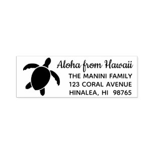 Carimbo Auto Entintado Havaí Return Address Stamp Honu Sea Turtle