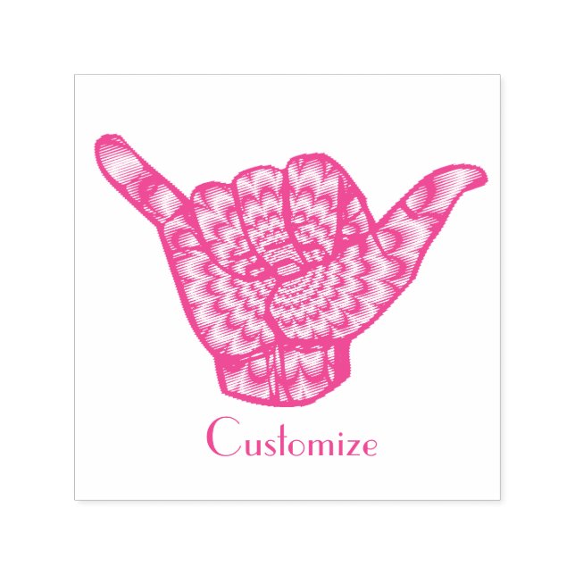 Carimbo Auto Entintado Hawaiian Shaka Psychedelic Thunder_Cove (Design)