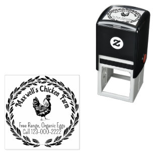 Carimbo Auto Entintado Hen Wreath Classic Ovos Rotulagem