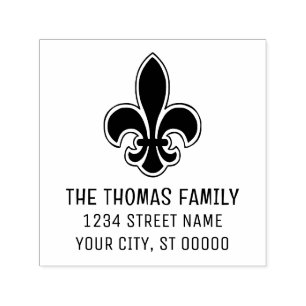 Carimbo Auto Entintado Heraldic Fleur de Lis #22 Nome Endereço