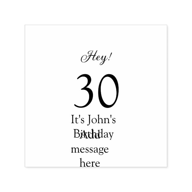 Carimbo Auto Entintado Hey it's 30th birthday green black bold letter nam (Design)