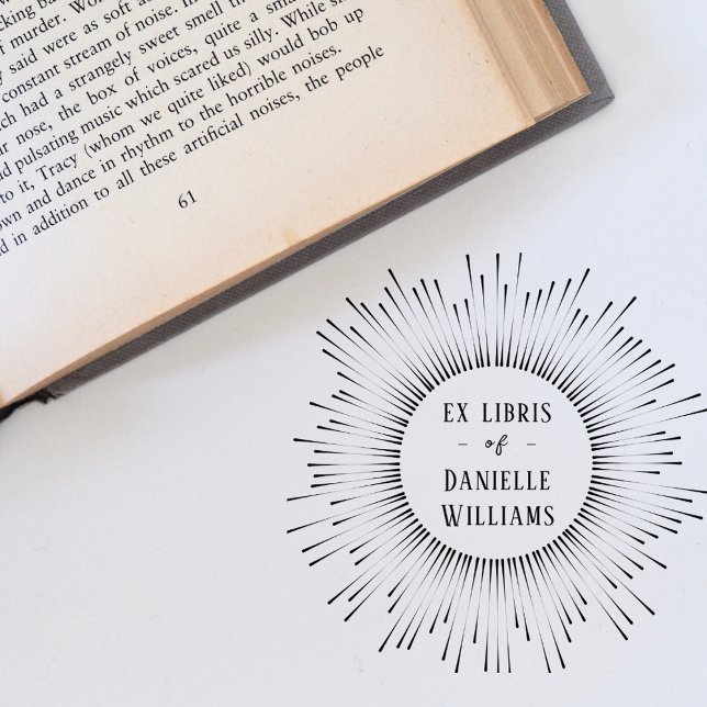 Carimbo Auto Entintado Hipnotizando Raios Sun Ex Libris Livro de Nomes Pe (Criador carregado)