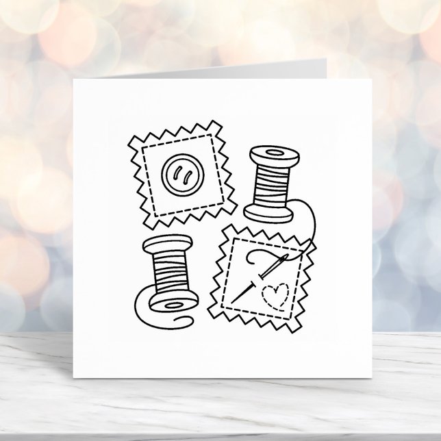 Carimbo Auto Entintado Hobby do Artesanato de costura - Thread de Agulha  (Criador carregado)