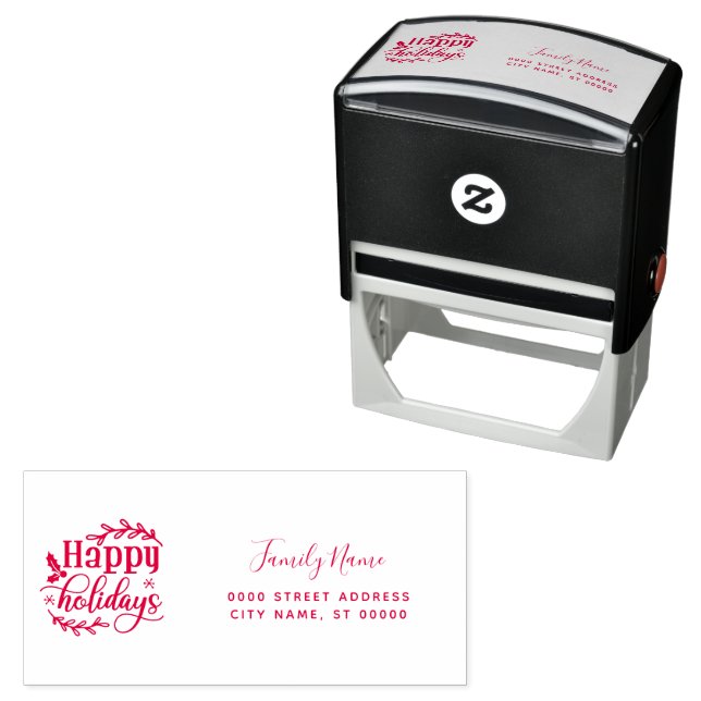 Carimbo Auto Entintado Holiday Return Address Self-inking Stamp (In Situ)
