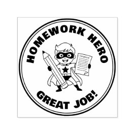 Carimbo Auto Entintado Homework Hero Teacher Reward Motivational