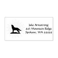 Howling Wolf Sihouette Rustic
