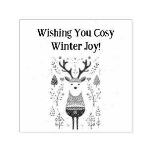 Carimbo Auto Entintado Hygge Christmas Deer Design- Scandinavian Inspiron