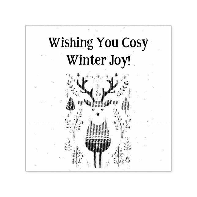 Carimbo Auto Entintado Hygge Christmas Deer Design- Scandinavian Inspiron (Design)