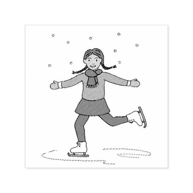 Carimbo Auto Entintado Ice Skating Girl (Design)
