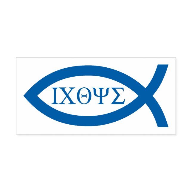 Carimbo Auto Entintado Ichthus - Christian Fish Symbol (Design)