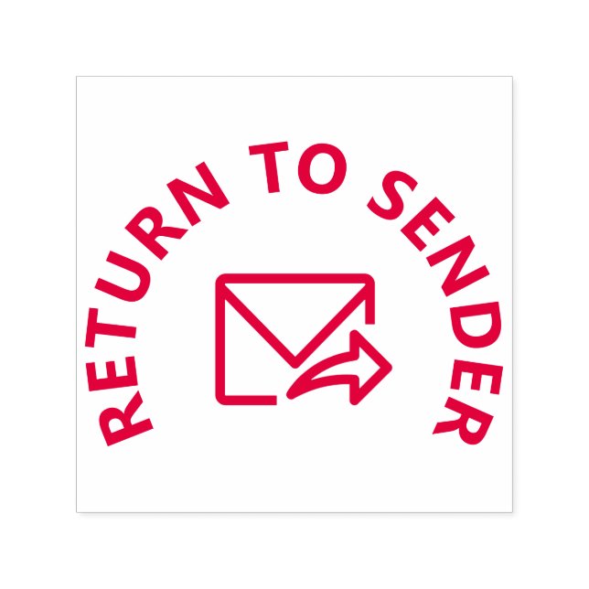 Carimbo Auto Entintado Ícone "RETORNAR AO ENDER" & Envelope-E-Seta (Design)