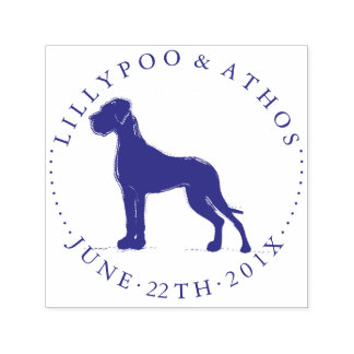 Carimbo Auto Entintado Ilustração Clássica do Dogue Alemão