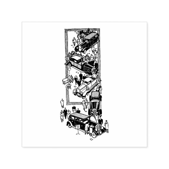 Carimbo Auto Entintado Ilustração de arte do 1920 car (Design)