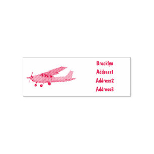 Carimbo Auto Entintado Ilustração de desenho animado de aeronaves de asa 