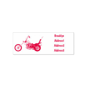 Carimbo Auto Entintado Ilustração de desenho animado de motocicleta Chopp