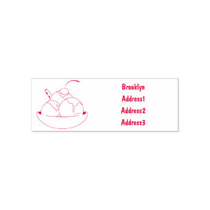 Carimbo Auto Entintado ilustração de desenho animado de sorvete