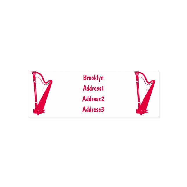 Carimbo Auto Entintado Ilustração de desenho animado Harp (Design)