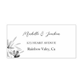 Carimbo Auto Entintado Ilustração floral de Aquarela Artística