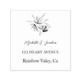 Carimbo Auto Entintado Ilustração floral de Aquarela Artística