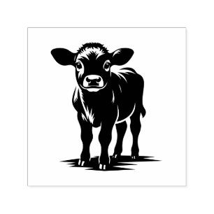 Carimbo Auto Entintado Imagem apenas de bezerro de vaca bebê fofo em pé s