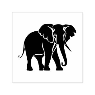 Carimbo Auto Entintado Imagem da Silhueta de Elefante Somente Sem Texto