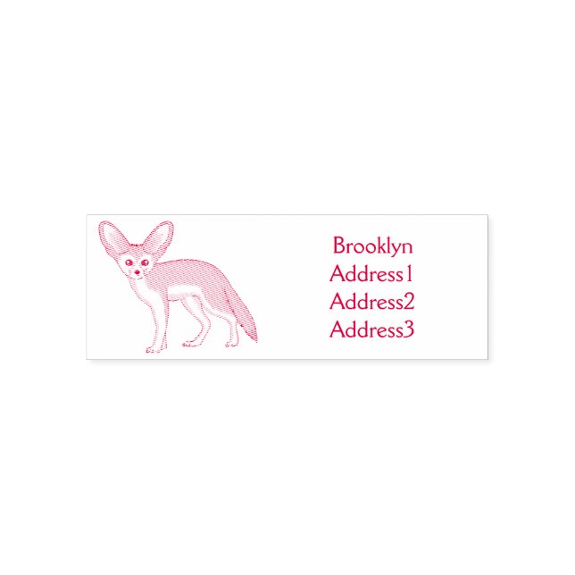 Carimbo Auto Entintado Imagem de desenho animado de fennec fox (Design)