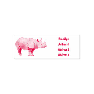 Carimbo Auto Entintado Imagem do desenho animado de Javan rhinoceros