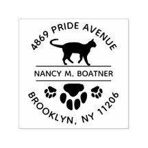 Impressão de Paw Endereço de Devolução de Gato de