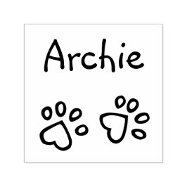 Carimbo Auto Entintado Impressões de pata cardíaca doce com assinatura de