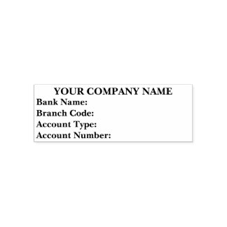Carimbo Auto Entintado Informações personalizáveis sobre bancos de negóci