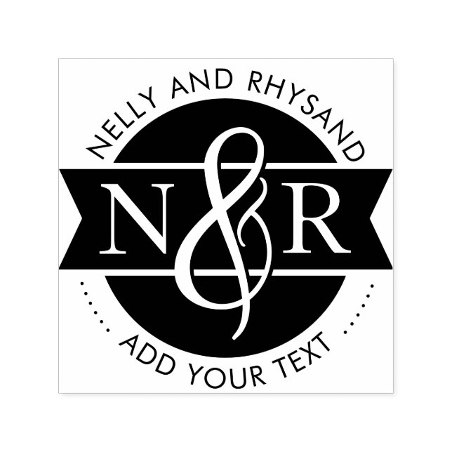 Carimbo Auto Entintado Iniciais Associados Circulares & Ampersand Busines (Design)