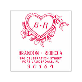 Carimbo Auto Entintado Iniciais Botânicas Retiradas À Mão Endereço De Ret