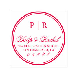 Carimbo Auto Entintado Iniciais Clássicos Rodar Endereço de Devolução de 