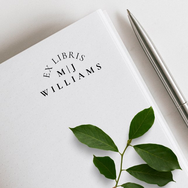 Carimbo Auto Entintado Iniciais de Nomes Personalizados de Ex Libris Simp (Criador carregado)