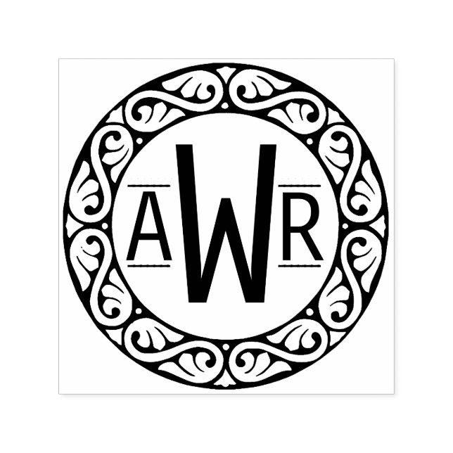 Carimbo Auto Entintado Iniciais de quadros circulares ID431 (Design)